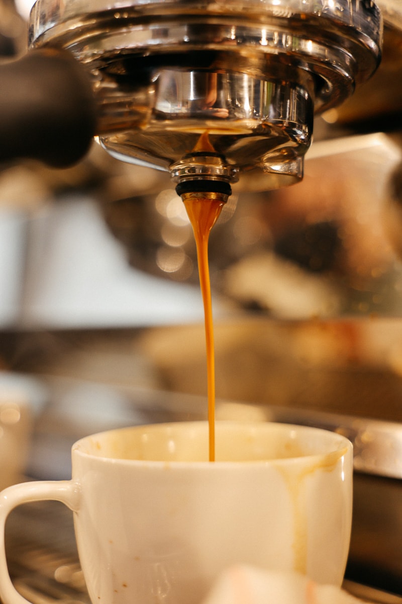 Espresso being pulled at Bodhi Coffee